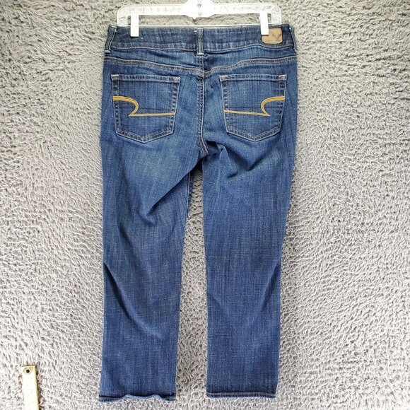 American Eagle Outfitters Jeans Womens 8 Blue Artist Crop Stretch Denim - Picture 9 of 9